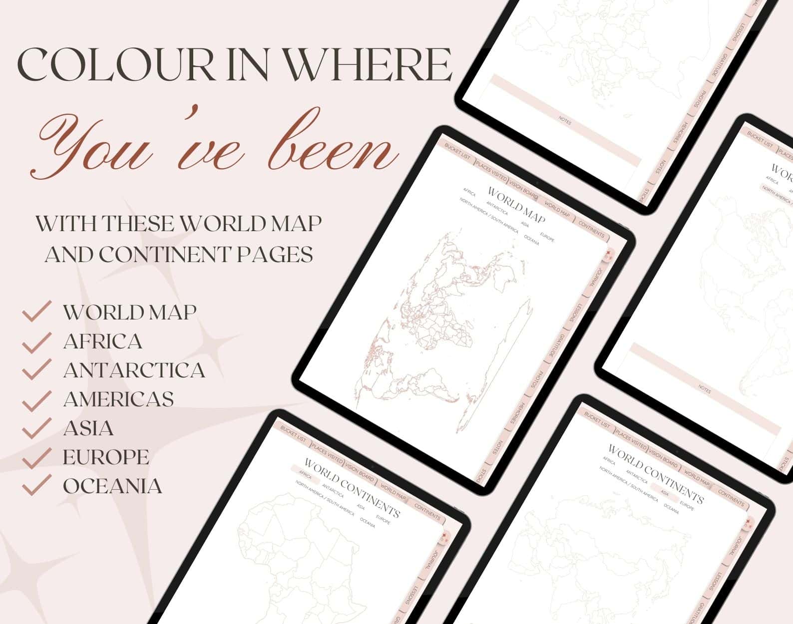 Colour in Where youve been travel journal