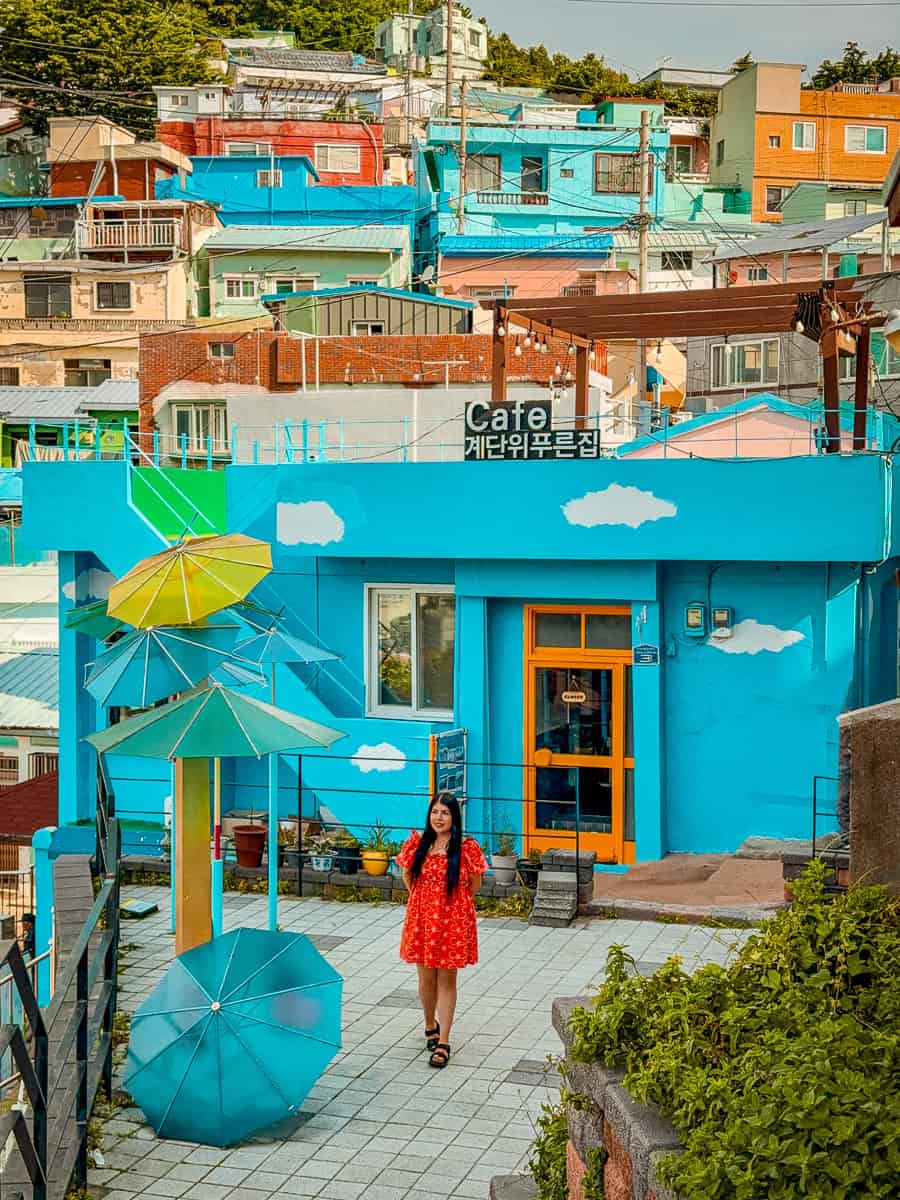 Blue House on the Stairs Busan Gamcheon Culture Village