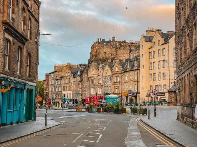 Edinburgh Castle from Grassmarket