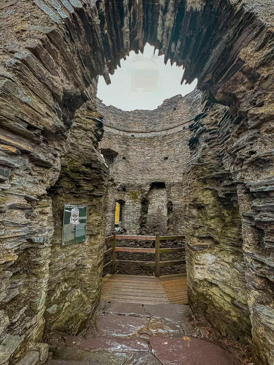 Inside Dolbadarn Castle Tower