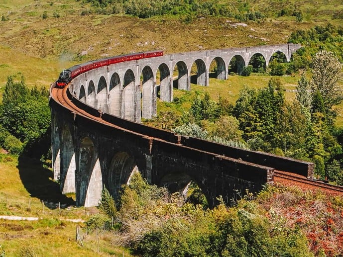 Harry Potter Express at Glenfinnan Viaduct Viewpoint