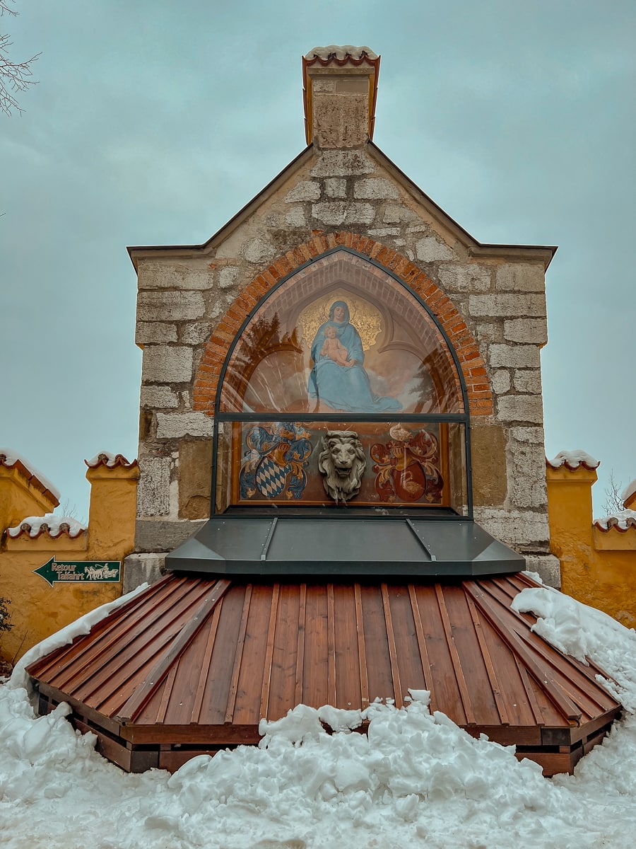 Hohenschwangau Castle fountain Mary and Jesus