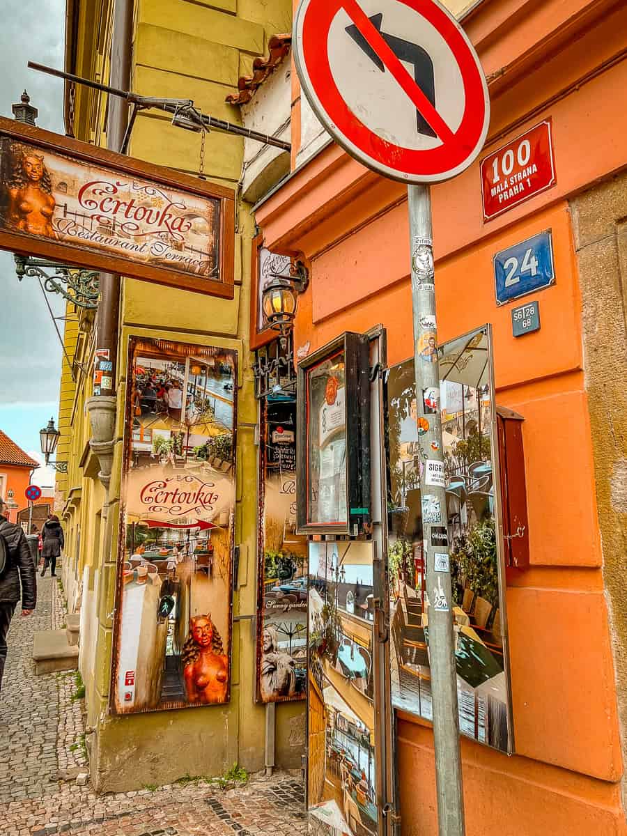 The Narrowest Street in Prague is Vinárna Čertovka 