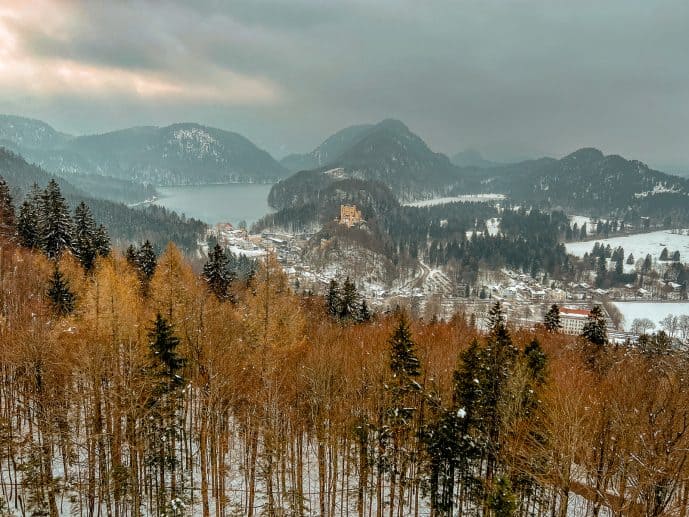 Ludwig's Balcony Neuschwanstein Castle in Winter