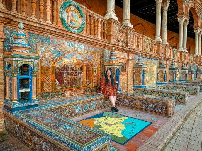 Plaza de España in Seville - Visit Naboo from Star Wars (2026)! 14 Plaza de Espana tiled benches alcoves