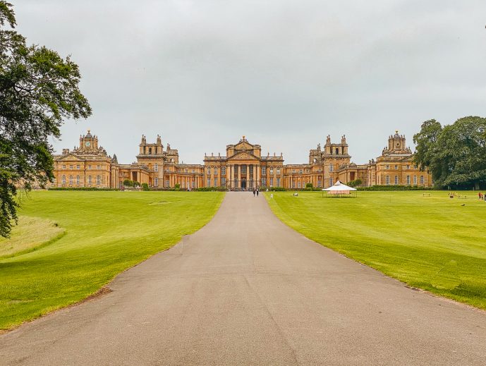 view of Blenheim Palace on permissive pathway