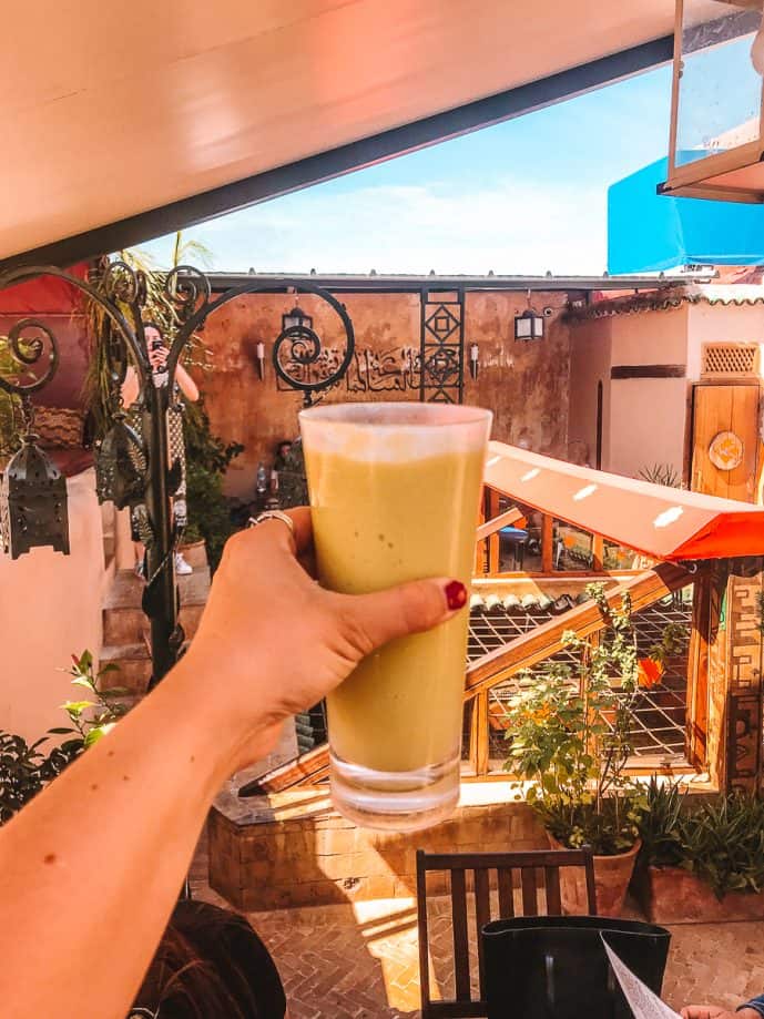 Cafe Clock Avocado Smoothie in Morocco