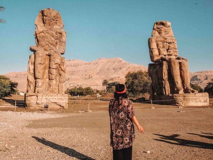 Memnon colossi in Luxor  Sophie's World travel Inspiration