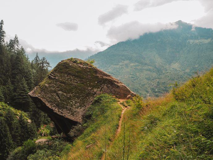 The Ultimate Jogini Falls Manali Trek Guide - Here’s Everything You Need to Know! 17 Overhanging Rock in Jogini Waterfall Vashisht