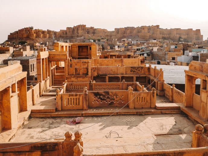 Patwon Ki Haveli Jaisalmer - The Ultimate Kothari's Patwa Haveli Museum Guide 16 The rooftop view of Jaisalmer Fort from Patwon Ki Haveli Museum